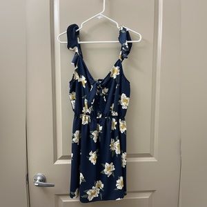 Sweet Wanderer Navy Blue Floral Dress